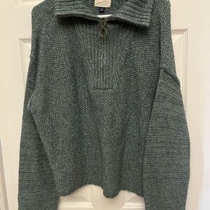 Green Knit Pullover Sweater